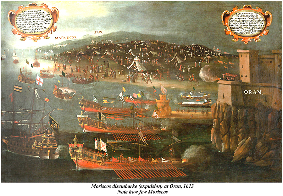 Disembarking of the Moriscos at Oran port 1613